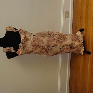 Vintage tan printed jeunesse brand dress